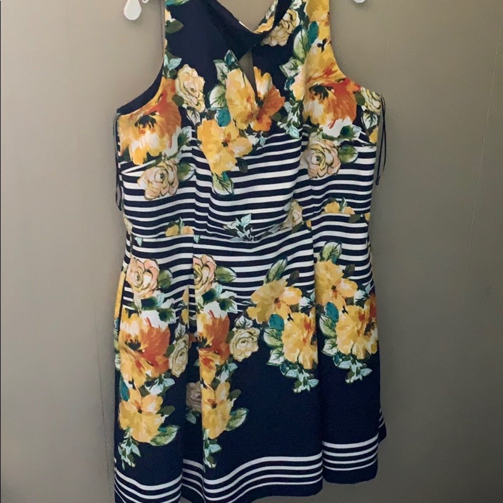 Floral and stripe dress